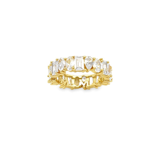 Abstract Shaped Clear CZ Ring (D58)