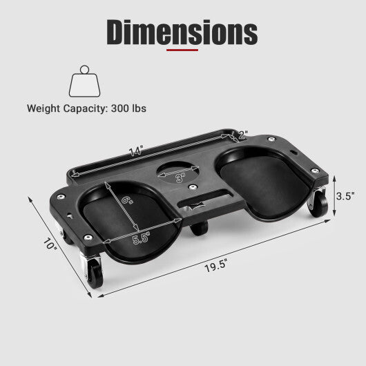 Rolling Knee Creeper with 360 Swivel Casters Lightweight Kneeling Pads-Black