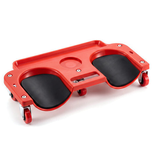 Rolling Knee Creeper with 360 Swivel Casters Lightweight Kneeling Pads-Black