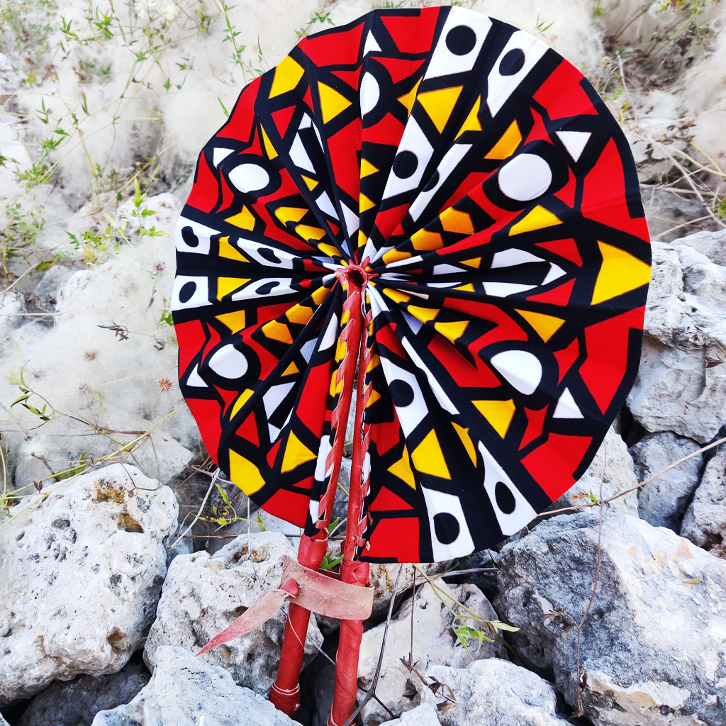 Zakia African Print Folding Hand Fan