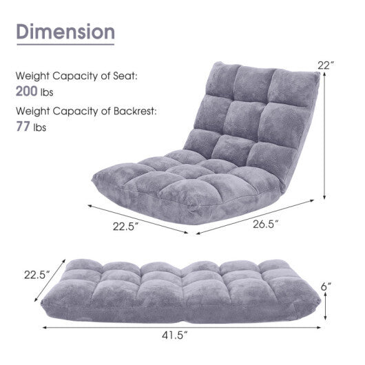 14-Position Adjustable Floor Chair & C-Shaped End Table Set