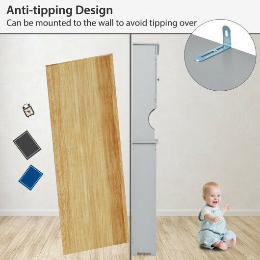 Bathroom Spacesaver Over the Toilet Door Storage Cabinet