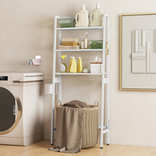 3-Tier Over The Toilet Storage Shelf with Adjustable Bottom Bar-Black