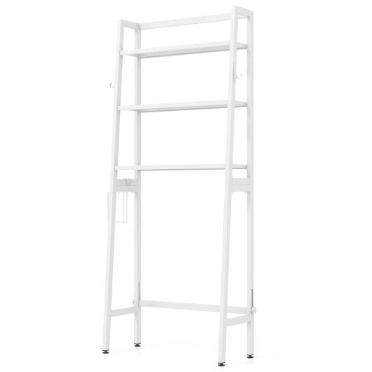 3-Tier Over The Toilet Storage Shelf with Adjustable Bottom Bar-Black