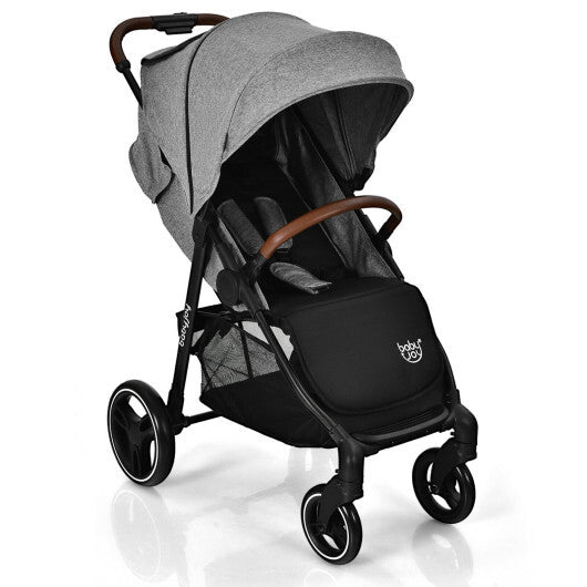 5-Point Harness Lightweight Infant Stroller with Foot Cover and Adjustable Backrest-Black