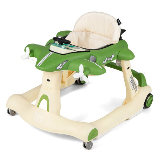 6-in-1 Baby Walker with Wheels and Detachable Play Platform for Kids Aged 6-18 Months Old-Red