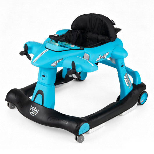 6-in-1 Baby Walker with Wheels and Detachable Play Platform for Kids Aged 6-18 Months Old-Red