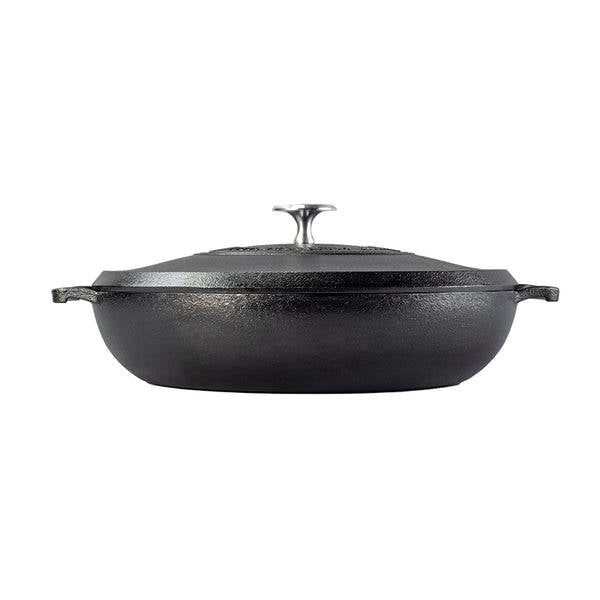 Black 4 Quart Lightweight Cast Iron Braiser Made in USA