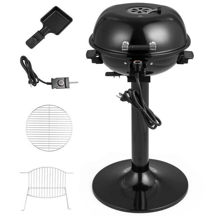 Black Double Layer Portable Electric 1600 Watt BBQ Grill