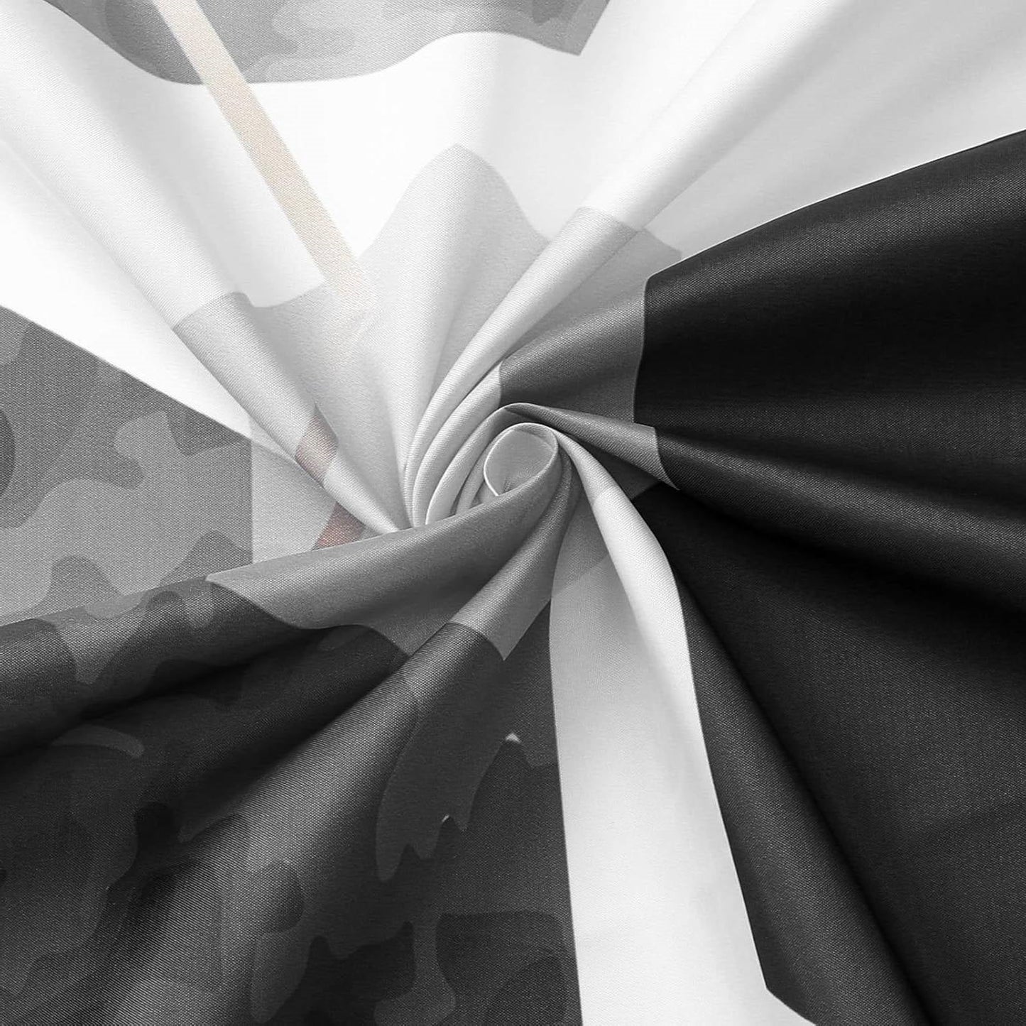 72"W x 78"H Black White Hexagonal Pattern Polyester Shower Curtain