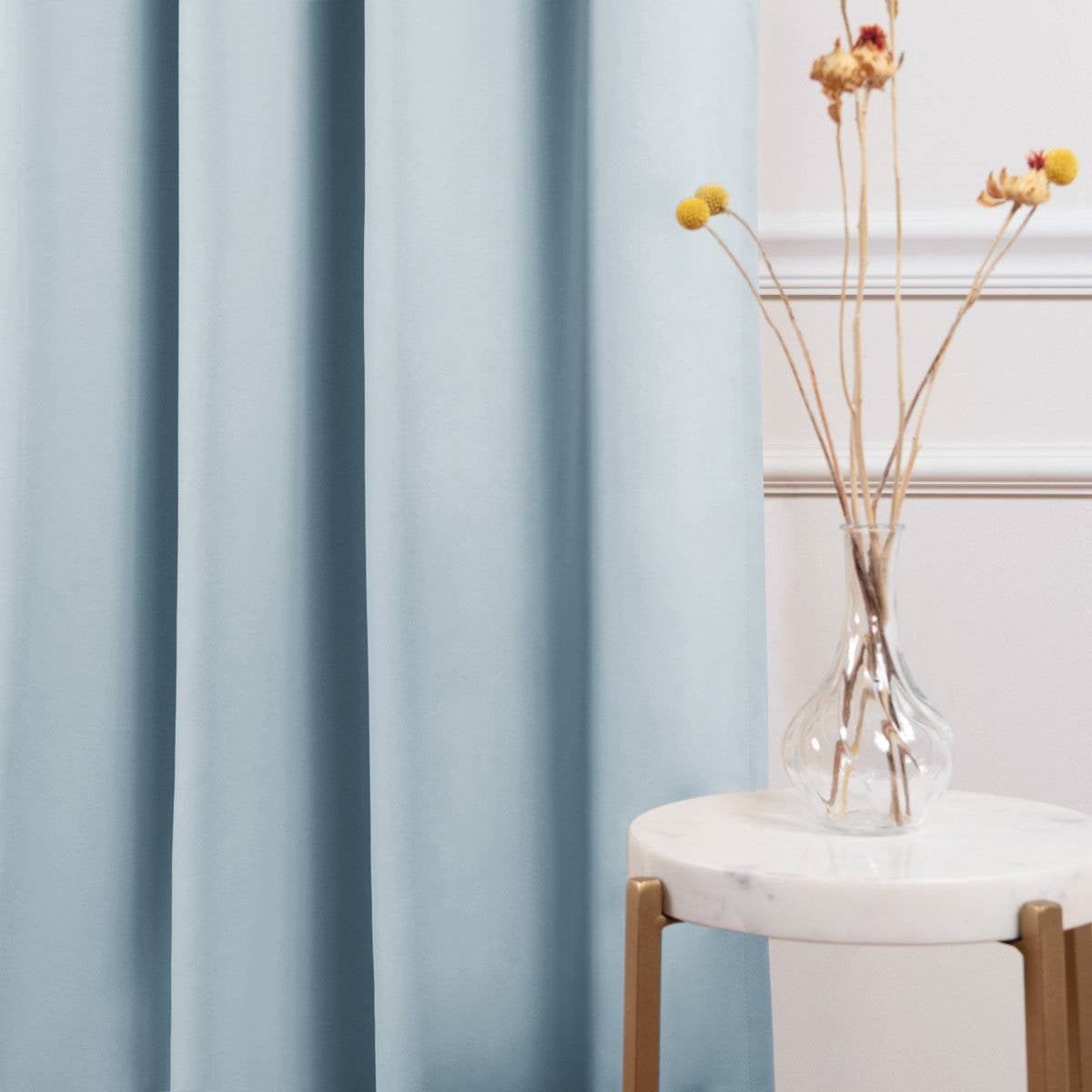 52 x 54 inch Solid Light Blue Thermal Blackout Curtain Panels - Set of 2