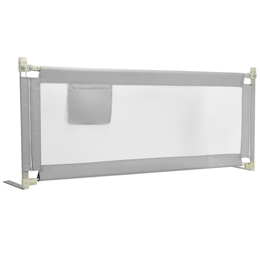 76.8  Inch Baby Bed Rail with Double Safety Child Lock-Gray - Color: Gray