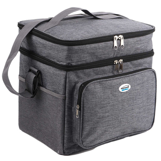 Brentwood Kool Zone 24-Can Insulated Cooler Bag in Gray with Hard Liner