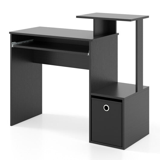 Space-saving Computer Desk with Pull-out Keyboard Tray-White