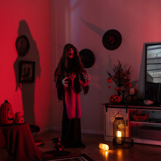 Lighted and Animated Halloween Decoration Outdoor Vampire with LED for Yard Lawn