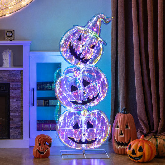 Standing 150 LED Lighted Pumpkin Halloween Decoration with Base