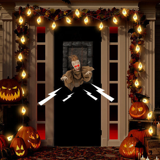 Halloween Hanging Animated Zombie Prisoner Decoration Sound-Activated