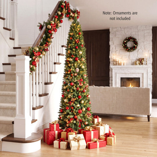 6 FT Pre-Lit Pencil Christmas Tree with 180 Warm White LED Lights