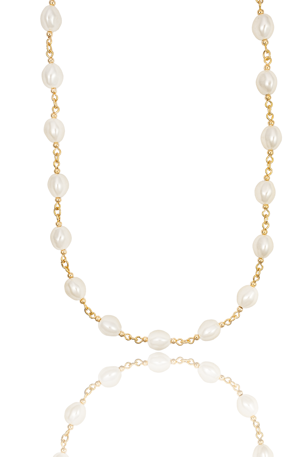 Pearl Link Chain Necklace (F252/I125)