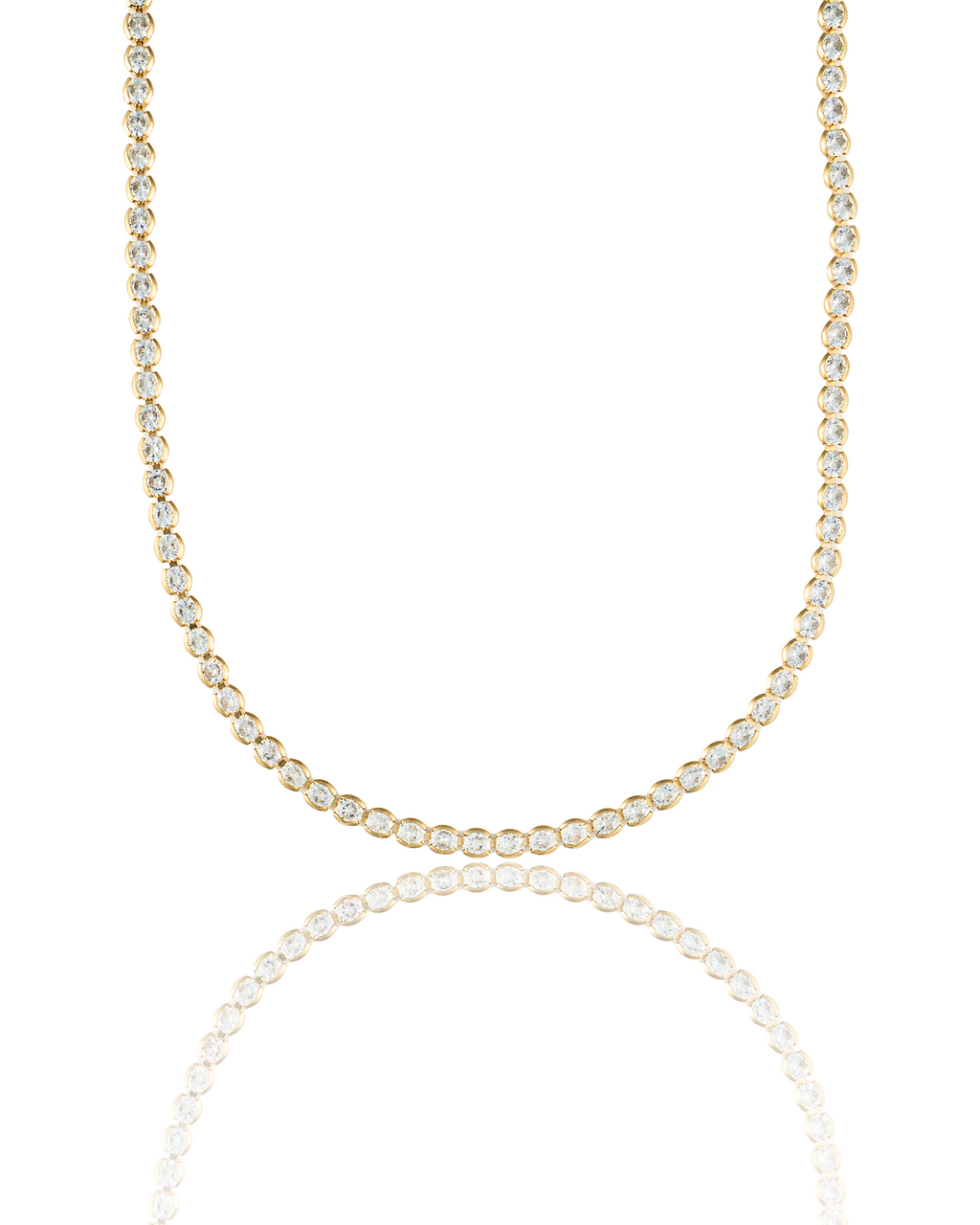 3mm Tennis Necklace Choker With Round Clear Cubic Zirconia Stones (G103)