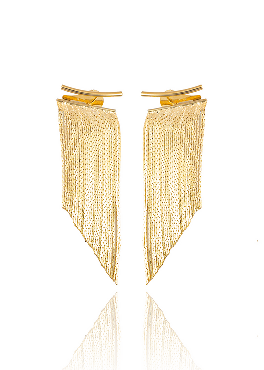 Long Tassel Fringe Chandelier Earrings Stud Earrings (K278)