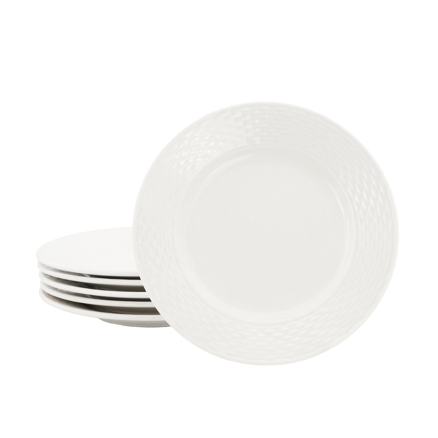 Elama Ophelia 6 Piece Stoneware Salad Plate Set in White
