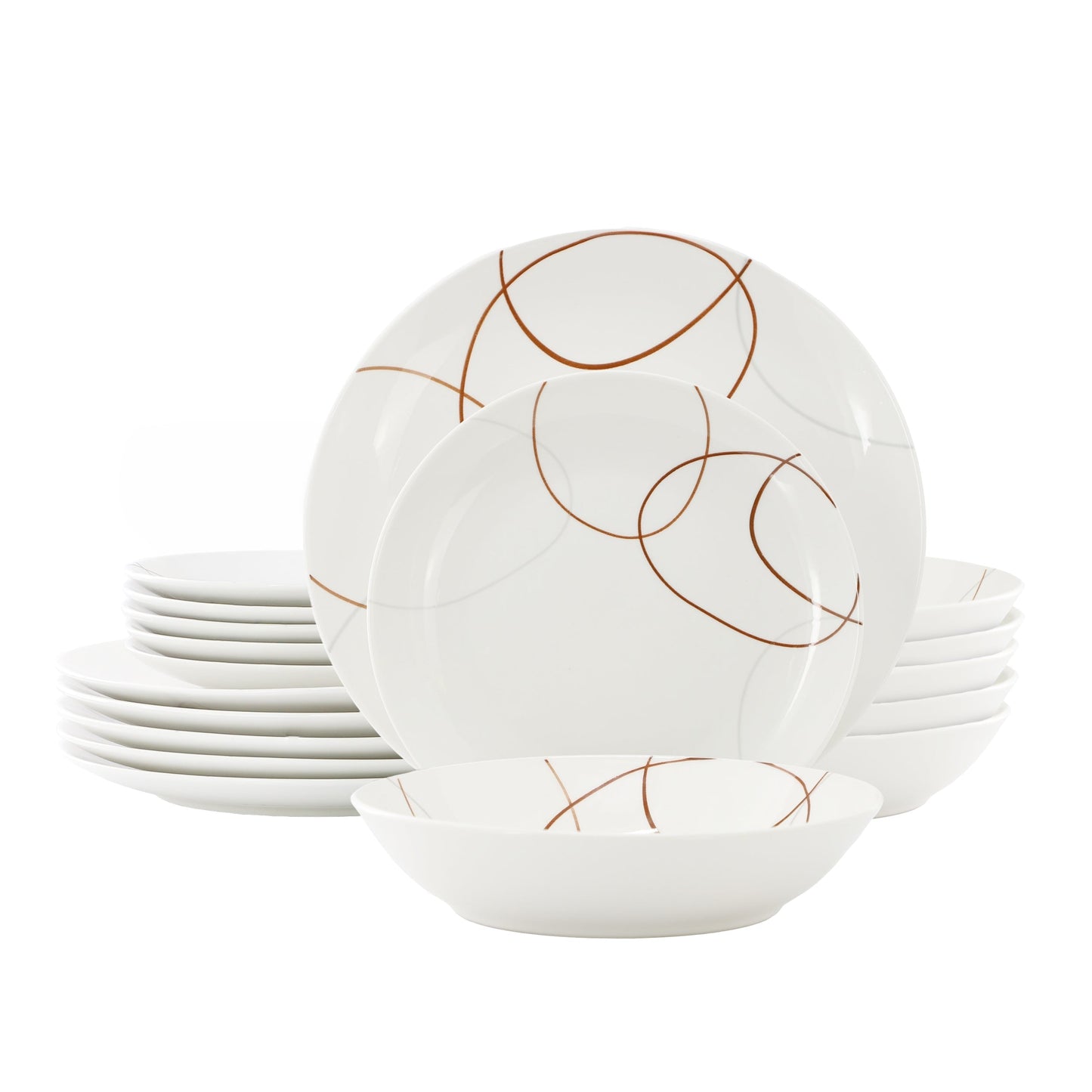 Elama Sydney 18 Piece Porcelain Dinnerware Set, Service for 6