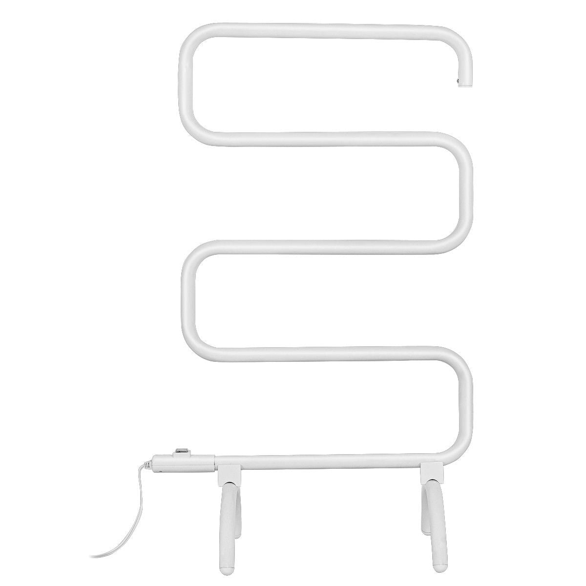 100W Electric Towel Warmer Drying Rack - Color: White
