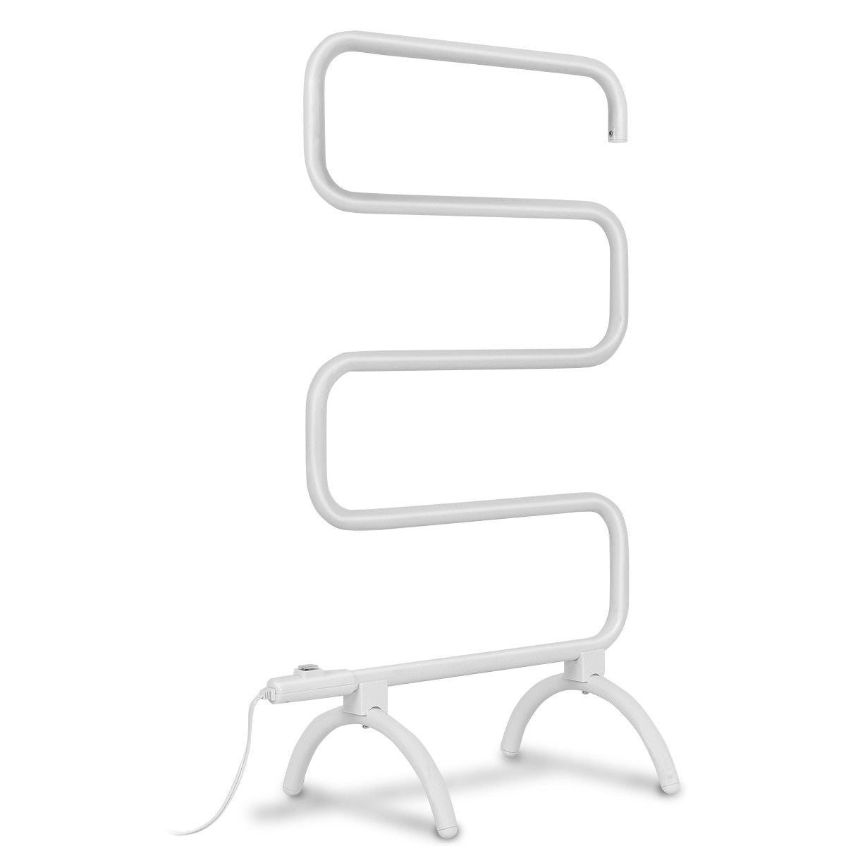 100W Electric Towel Warmer Drying Rack - Color: White
