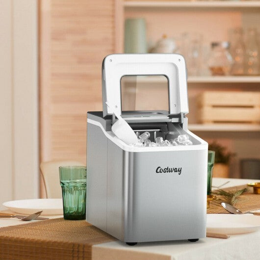Portable Countertop Ice Maker Machine with Scoop-Red