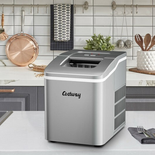 Portable Countertop Ice Maker Machine with Scoop-Red