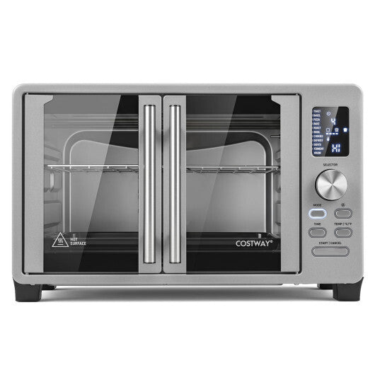 26.4 Quart French Door Convection Toaster Oven with 11 Presets-Silver