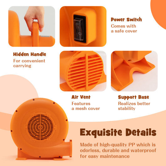 750W Air Blower (1.0HP) for Inflatables with 25 feet Wire and GFCI Plug