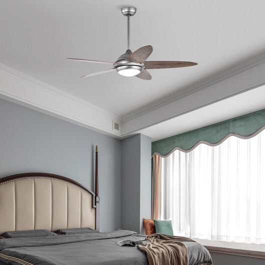52 Inch Ceiling Fan with Lights and 3 Lighting Colors-Black