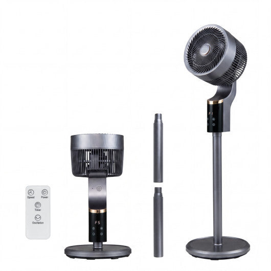 Compact Oscillating Standing Fan with 70 Oscillation and 90 Tilt for Home Office-Black