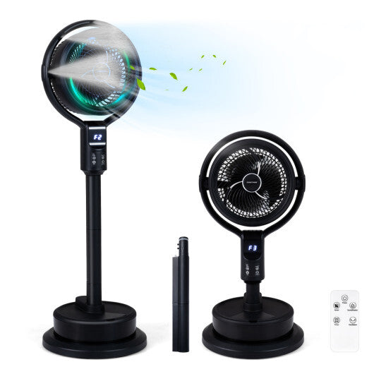 Misting Pedestal Fan Air Circulator with 90? Auto Oscillation Floor Standing Fan with 8 Speeds-White