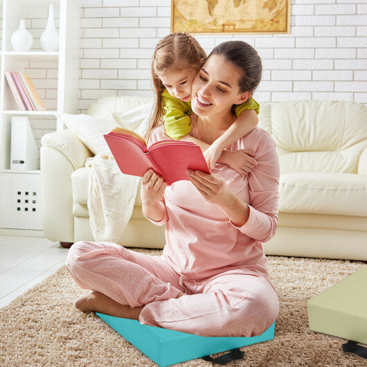 6 Pieces 15 Inches Square Toddler Floor Cushions Flexible Soft Foam Seating with Handles-Multicolor