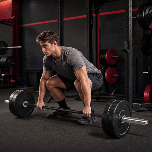 2000 lbs Weight Lifting 7FT Olympic Bar for Olympic Plates for Squats and Home Gym-Silver