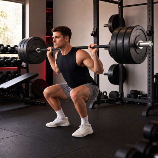 2000 lbs Weight Lifting 7FT Olympic Bar for Olympic Plates for Squats and Home Gym-Silver
