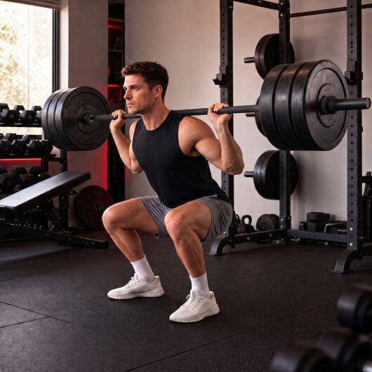 2000 lbs Weight Lifting 7FT Olympic Bar for Olympic Plates for Squats and Home Gym-Silver