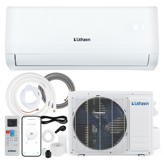 Lithzen 12000 BTU 208-230V 17 SEER2 Mini Split Air Conditioner and Heater WiFi Enabled