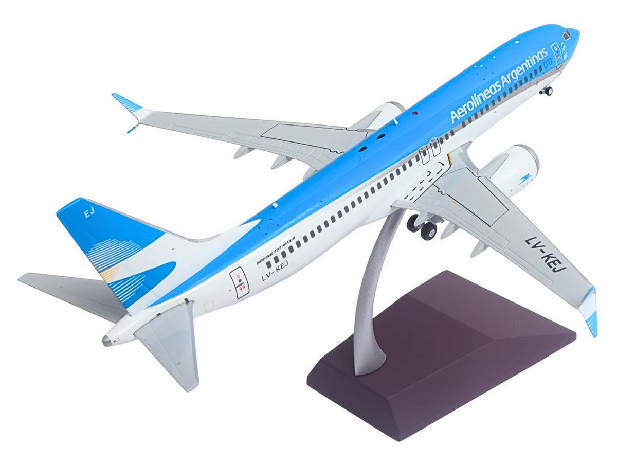 Boeing 737 MAX 8 Commercial Aircraft "Aerolineas Argentinas" (LV-KEJ) White and Blue "Gemini 200" Series 1/200 Diecast Model Airplane by GeminiJets