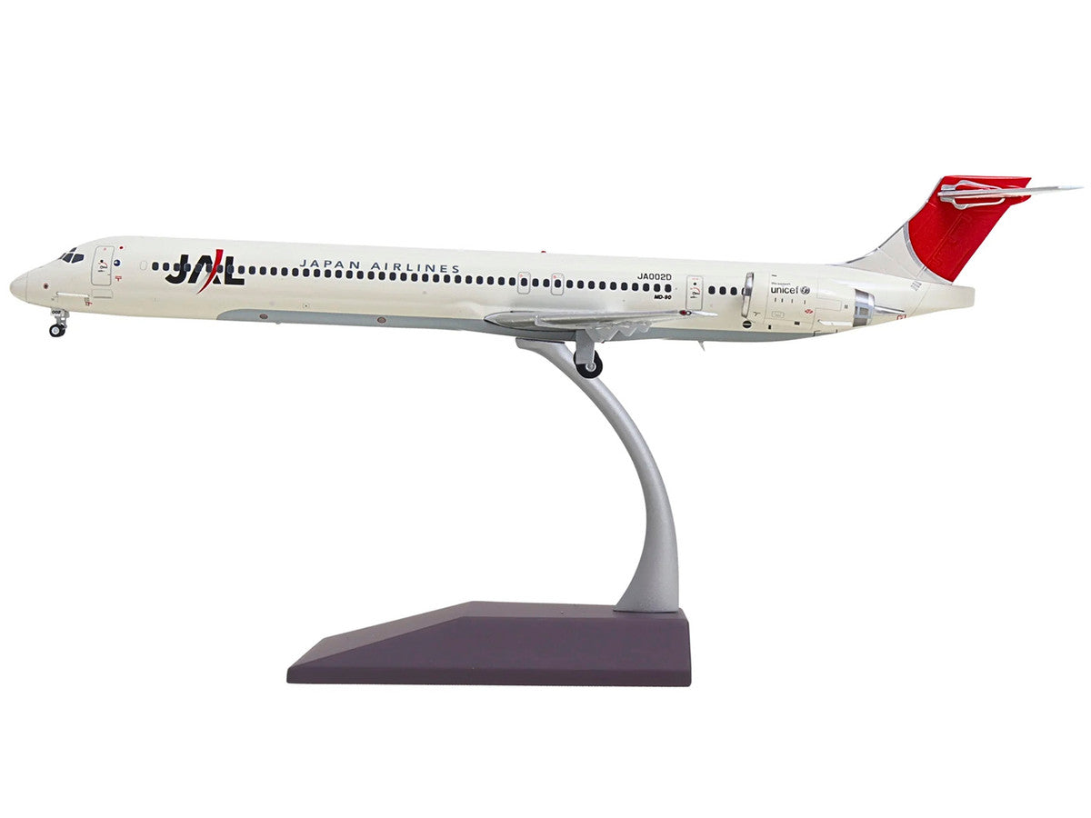 McDonnell Douglas MD-90 Commercial Aircraft "Japan Airlines" (JA002D) White with Red Tail "Gemini 200" Series 1/200 Diecast Model by GeminiJets