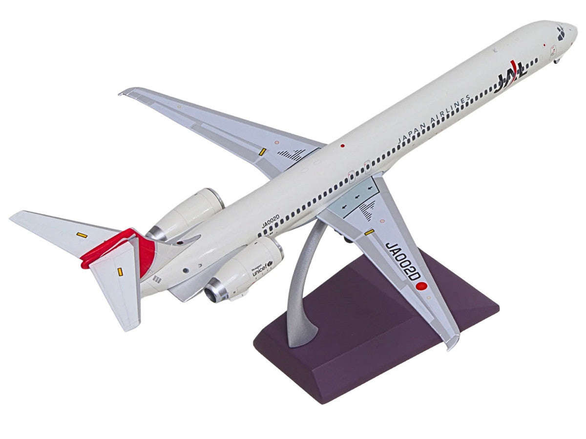 McDonnell Douglas MD-90 Commercial Aircraft "Japan Airlines" (JA002D) White with Red Tail "Gemini 200" Series 1/200 Diecast Model by GeminiJets