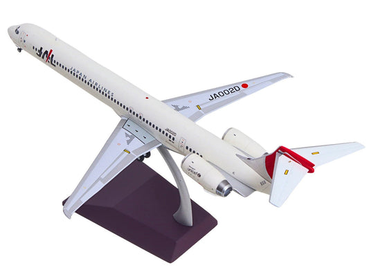 McDonnell Douglas MD-90 Commercial Aircraft "Japan Airlines" (JA002D) White with Red Tail "Gemini 200" Series 1/200 Diecast Model by GeminiJets
