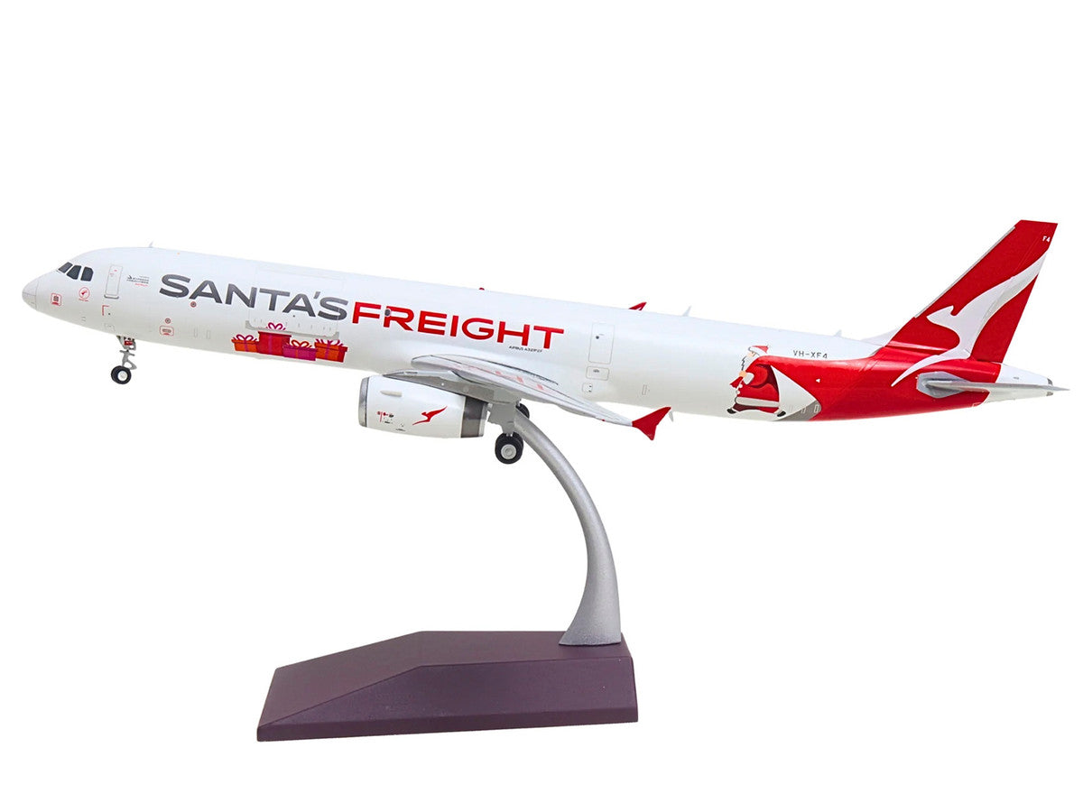 Airbus A321P2F Commercial Aircraft "Qantas Freight - Santa’s Freight" (VH-XF4) White with Graphics and Red Tail "Gemini 200" Series 1/200 Diecast Model by GeminiJets