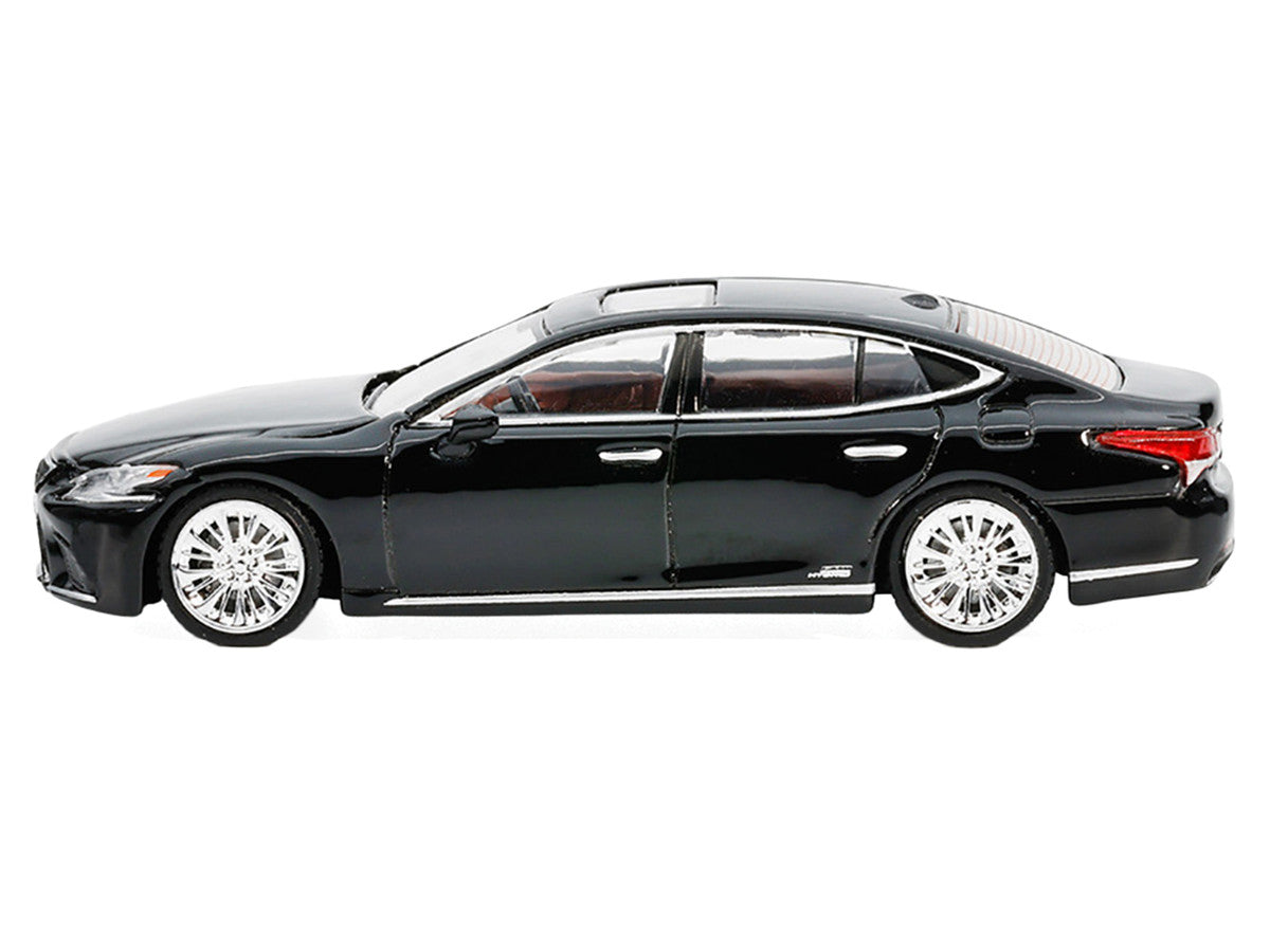 Lexus LS500h Black with Sunroof 1/64 Diecast Model Car by GCD x Enchery