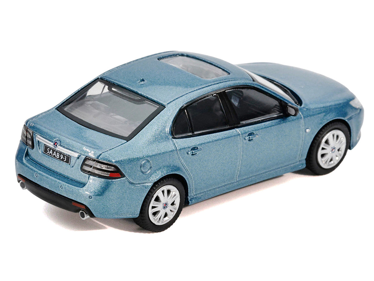 2008 Saab 9-3 Aero Sedan Blue Metallic with Sunroof 1/64 Diecast Model Car by GCD x Enchery