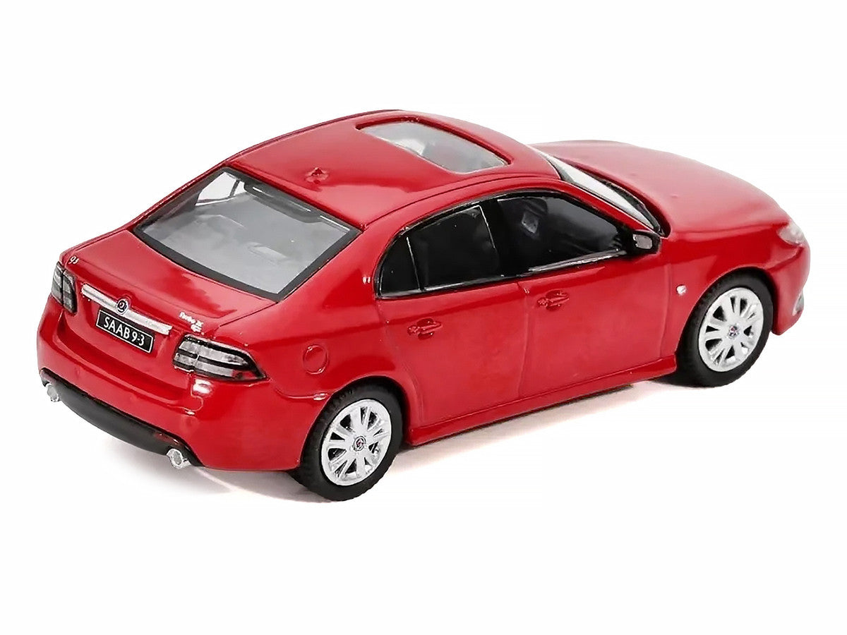 2008 Saab 9-3 Aero Sedan Red with Sunroof 1/64 Diecast Model Car by GCD x Enchery