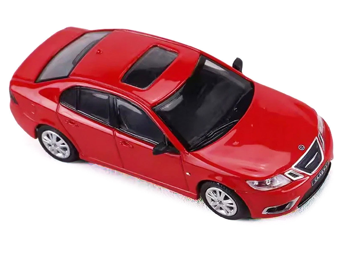2008 Saab 9-3 Aero Sedan Red with Sunroof 1/64 Diecast Model Car by GCD x Enchery